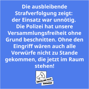 Versammlungsfreiheit und zivilen Ungehorsam verteidigen! Einstellung aller Verfahren vom 21. November 2024