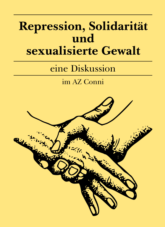 Flyer zur Veranstaltung "Repression, Solidarität und sexualisierte Gewalt"