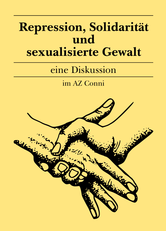 Flyer zur Veranstaltung "Repression, Solidarität und sexualisierte Gewalt"